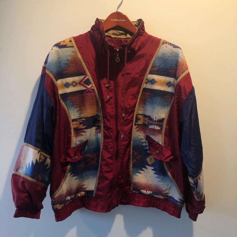 Vintage Aztec tribal windbreakers size L
